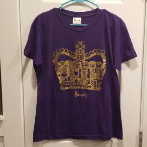 Womans cut Purple Harrods of London cotton tshirt
